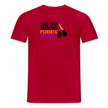 Ensemble, nous pouvons vaincre l'arthrite psoriasique - T-shirt homme - rouge - Devant - AI Model Male 178 dark (178cm)