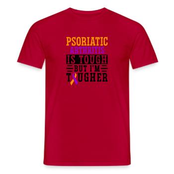 L’arthrite psoriasique est difficile, mais je suis - T-shirt homme - rouge - Devant - AI Model Male 178 dark (178cm)