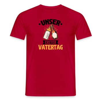 Prost Auf Den Ersten Vatertag mit Bier und - Männer T-Shirt - Rot - Vorne - AI Model Male 178 dark (178cm)