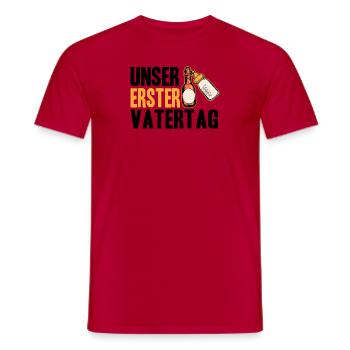 Prost Auf Den Ersten Vatertag mit Bier und - Männer T-Shirt - Rot - Vorne - AI Model Male 178 dark (178cm)