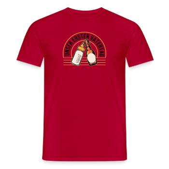 Prost Auf Den Ersten Vatertag mit Bier und - Männer T-Shirt - Rot - Vorne - AI Model Male 178 dark (178cm)