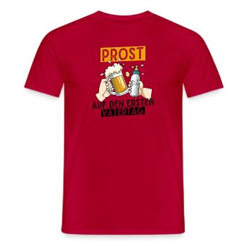 Prost Auf Den Ersten Vatertag mit Bier und - Männer T-Shirt - Rot - Vorne - AI Model Male 178 dark (178cm)