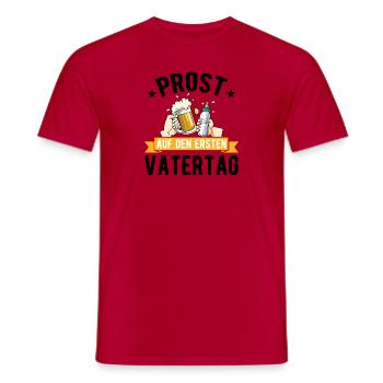 Prost Auf Den Ersten Vatertag mit Bier und - Männer T-Shirt - Rot - Vorne - AI Model Male 178 dark (178cm)