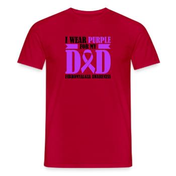 Fibromyalgia Awareness I Wear Purple For - Men's T-Shirt - red - Front - AI Model Male 178 dark (178cm)