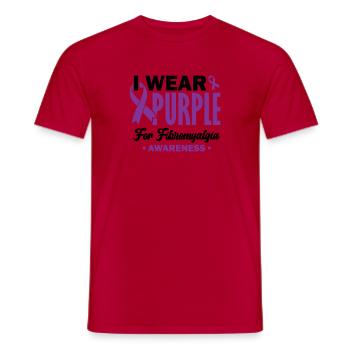 I wear purple for awareness - Men's T-Shirt - red - Front - AI Model Male 178 dark (178cm)