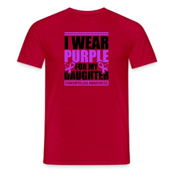 I wear purple for my daughter - Men's T-Shirt - red - Front - AI Model Male 178 dark (178cm)