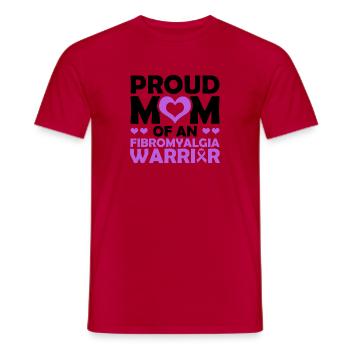 Proud mother of a fibromyalgia warrior - Men's T-Shirt - red - Front - AI Model Male 178 dark (178cm)