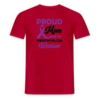 Proud mother of a fibromyalgia warrior - Men's T-Shirt - red - Front - AI Model Male 178 dark (178cm)