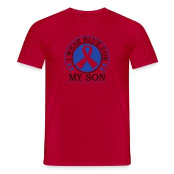 Ich Trage Blau Für Meinen Sohn - Bewusstsein Für - Männer T-Shirt - Rot - Vorne - AI Model Male 178 dark (178cm)