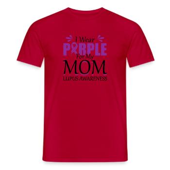 Je porte du violet pour ma mère Conscience du lupus - T-shirt homme - rouge - Devant - AI Model Male 178 dark (178cm)