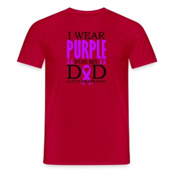 Ich Trage Lila Für Meinen Vater Lupus Awareness - Männer T-Shirt - Rot - Vorne - AI Model Male 178 dark (178cm)
