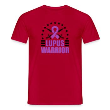 Lupus-bewusstsein Lupus-krieger - Männer T-Shirt - Rot - Vorne - AI Model Male 178 dark (178cm)
