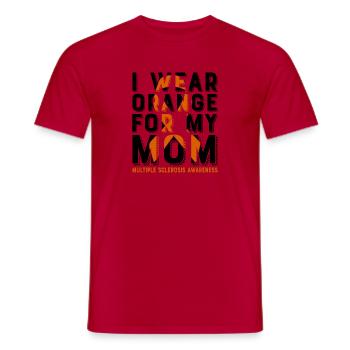 I wear orange for my mother, who is interested in - Men's T-Shirt - red - Front - AI Model Male 178 dark (178cm)