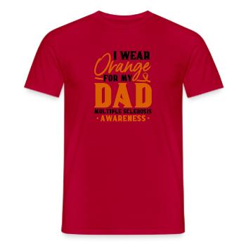 I'm wearing orange for my dad's multiples - Men's T-Shirt - red - Front - AI Model Male 178 dark (178cm)
