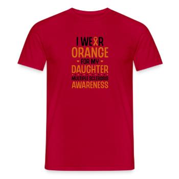 I'm wearing orange multiples for my daughter - Men's T-Shirt - red - Front - AI Model Male 178 dark (178cm)