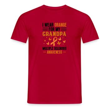 I wear orange for my grandpa multiples - Men's T-Shirt - red - Front - AI Model Male 178 dark (178cm)