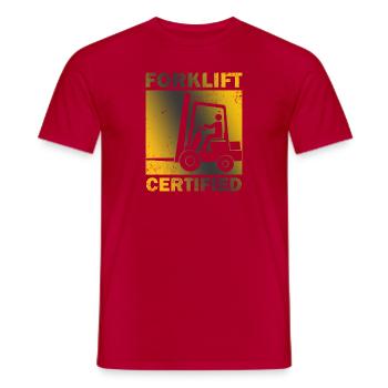 Gabelstapler Zertifizierter Staplerfahrer - Männer T-Shirt - Rot - Vorne - AI Model Male 178 dark (178cm)