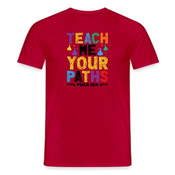 Vbs Crew Teach Me Your Paths Psalm 25:4 - Men's T-Shirt - red - Front - AI Model Male 178 dark (178cm)
