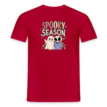Halloween Costume Spooky Season Witch rides a - Men's T-Shirt - red - Front - AI Model Male 178 dark (178cm)
