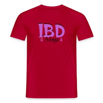 Ibd Ninja Morbus Crohns Kämpfer Purple Ribbon - Männer T-Shirt - Rot - Vorne - AI Model Male 178 dark (178cm)