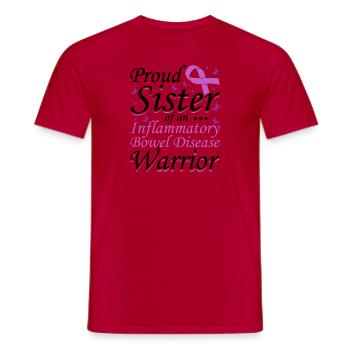 Fière sœur d’un guerrier Ibd Soutien - T-shirt homme - rouge - Devant - AI Model Male 178 dark (178cm)
