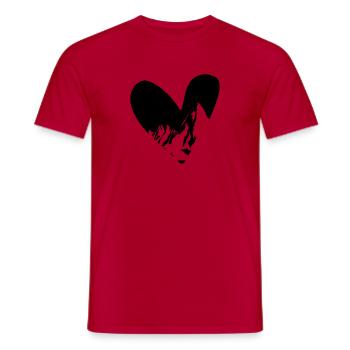 Heart - Mountain - (17) - Men's T-Shirt - red - Front - AI Model Male 178 dark (178cm)