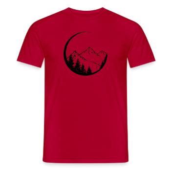 Circle - Mountain - - Men's T-Shirt - red - Front - AI Model Male 178 dark (178cm)