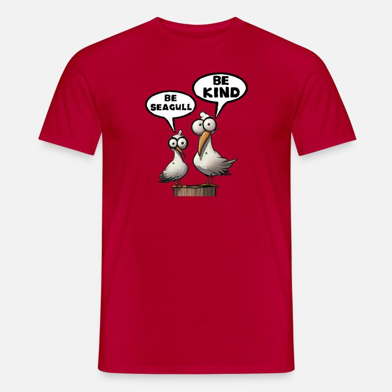 Sei Möwe, sei freundlich - Männer T-Shirt - Rot