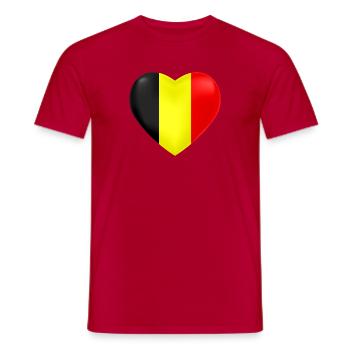 Coeur de Belgique - T-shirt homme - rouge - Devant - AI Model Male 178 dark (178cm)