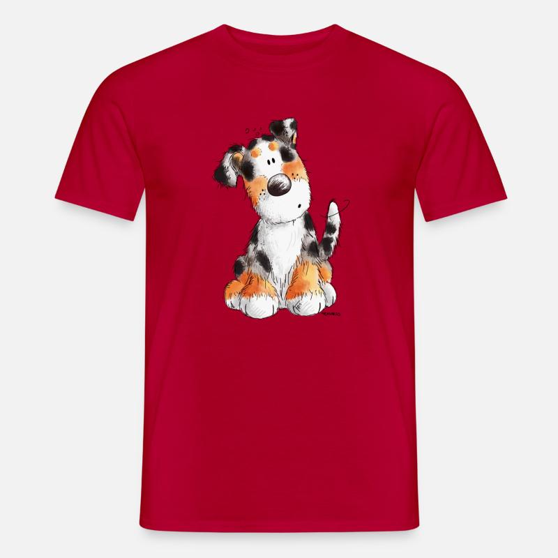Süßer Australian Shepherd - Aussie - Geschenk - Männer T-Shirt - Rot