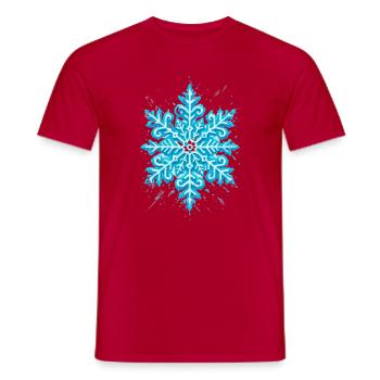 Schneeflocke | Berg | Skifahren | Snowboarden - Männer T-Shirt - Rot - Vorne - AI Model Male 178 dark (178cm)