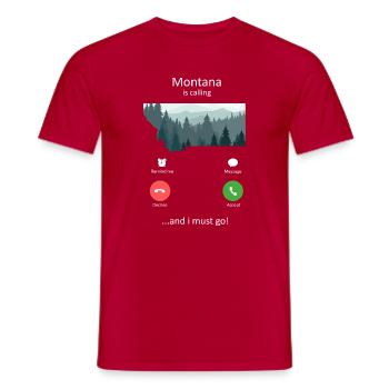 Le Montana m’appelle et je dois partir en voyage rétro dans la nature - T-shirt homme - rouge - Devant - AI Model Male 178 dark (178cm)