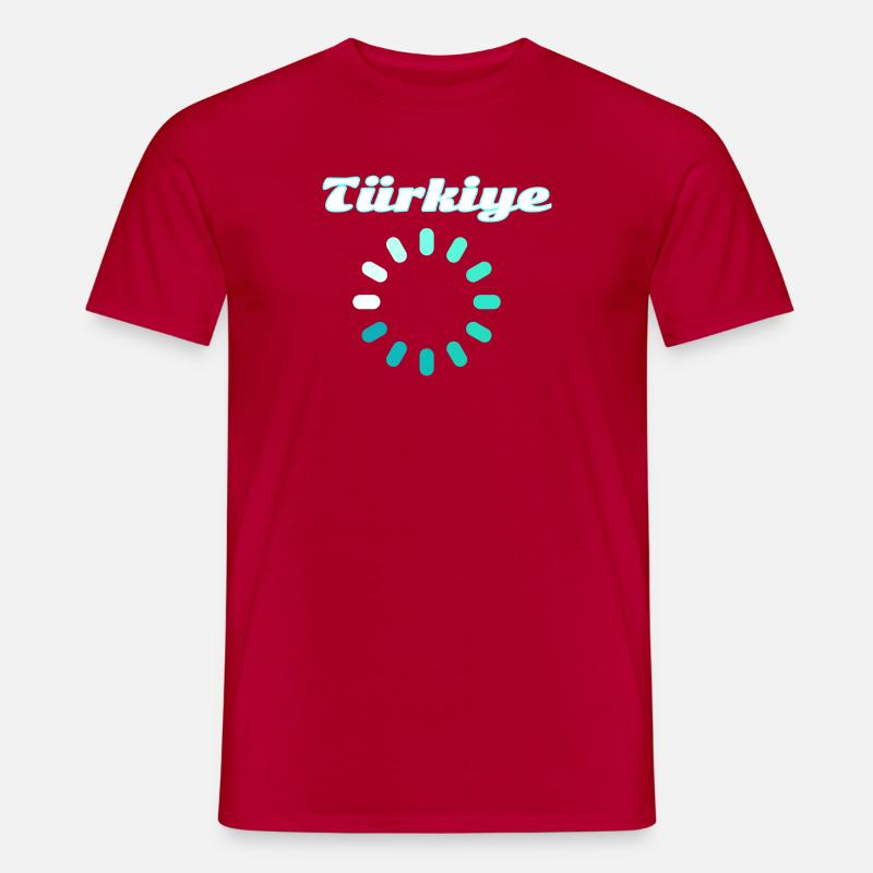 Turquoise du cercle de charge de la Dinde - T-shirt homme - rouge