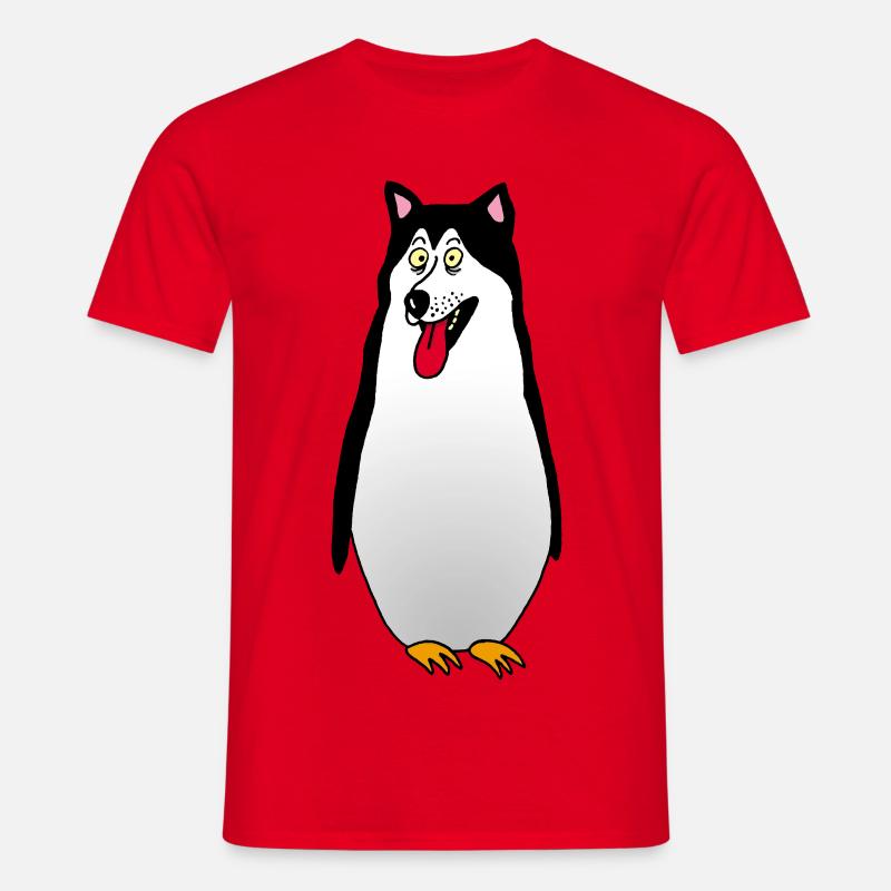 Hund oder Pinguin? - Männer T-Shirt - Rot