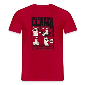 Lama Horror Comic Nacht Grusel Design - Männer T-Shirt - Rot - Vorne - AI Model Male 178 dark (178cm)