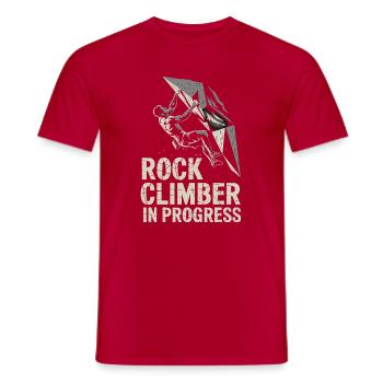 Rock Face Climber Under Construction - Men's T-Shirt - red - Front - AI Model Male 178 dark (178cm)