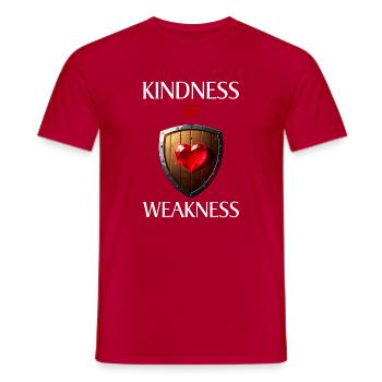 Herzschutz: Freundlichkeit ungleich Schwäche - Männer T-Shirt - Rot - Vorne - AI Model Male 178 dark (178cm)