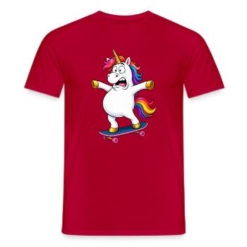 Échec de skateboard licorne vacillante - T-shirt homme - rouge - Devant - AI Model Male 178 dark (178cm)