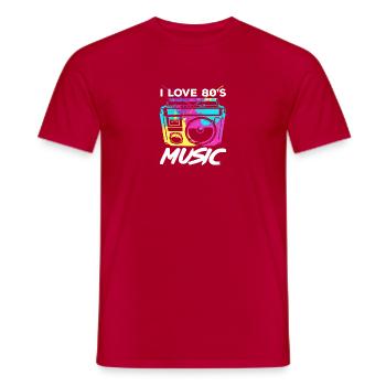 I Love 80s Music Boombox Retro - Men's T-Shirt - red - Front - AI Model Male 178 dark (178cm)