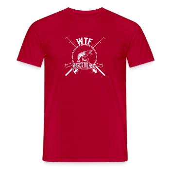 WTF Where's The Fish Funny Fishing for Fisher Dad - T-shirt homme - rouge - Devant - AI Model Male 178 dark (178cm)
