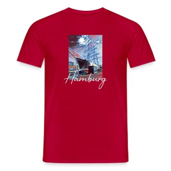Hamburg tolles Design Rickmer Rickmers - Männer T-Shirt - Rot - Vorne - AI Model Male 178 dark (178cm)