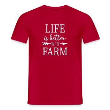 Life is Better on the Farm - Men's T-Shirt - red - Front - AI Model Male 178 dark (178cm)