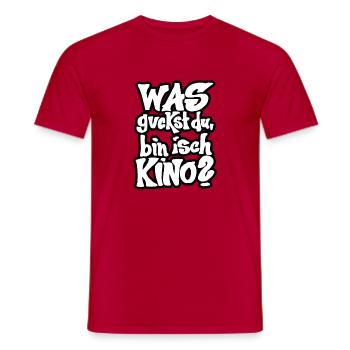 Was guckst du, bin isch ich Kino? - Männer T-Shirt - Rot - Vorne - AI Model Male 178 dark (178cm)