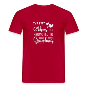 The Best Moms Get Promoted To Grandmas T-Shirt - Men's T-Shirt - red - Front - AI Model Male 178 dark (178cm)