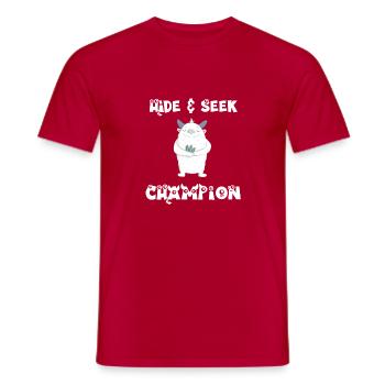 Hide and Seek Yeti - Männer T-Shirt - Rot - Vorne - AI Model Male 178 dark (178cm)