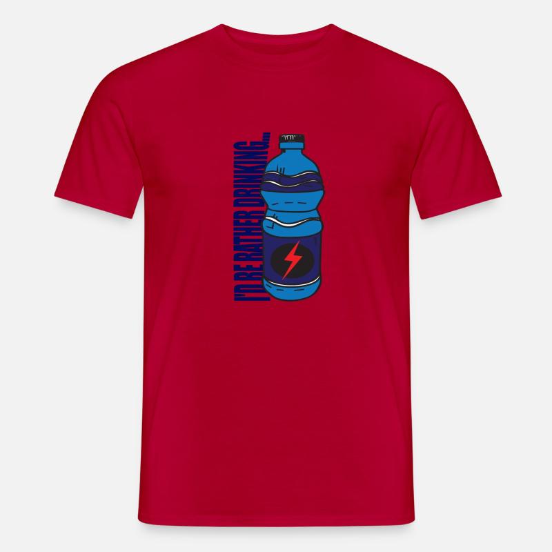 I'd be rather drinking...Energy Dring - Männer T-Shirt - Rot