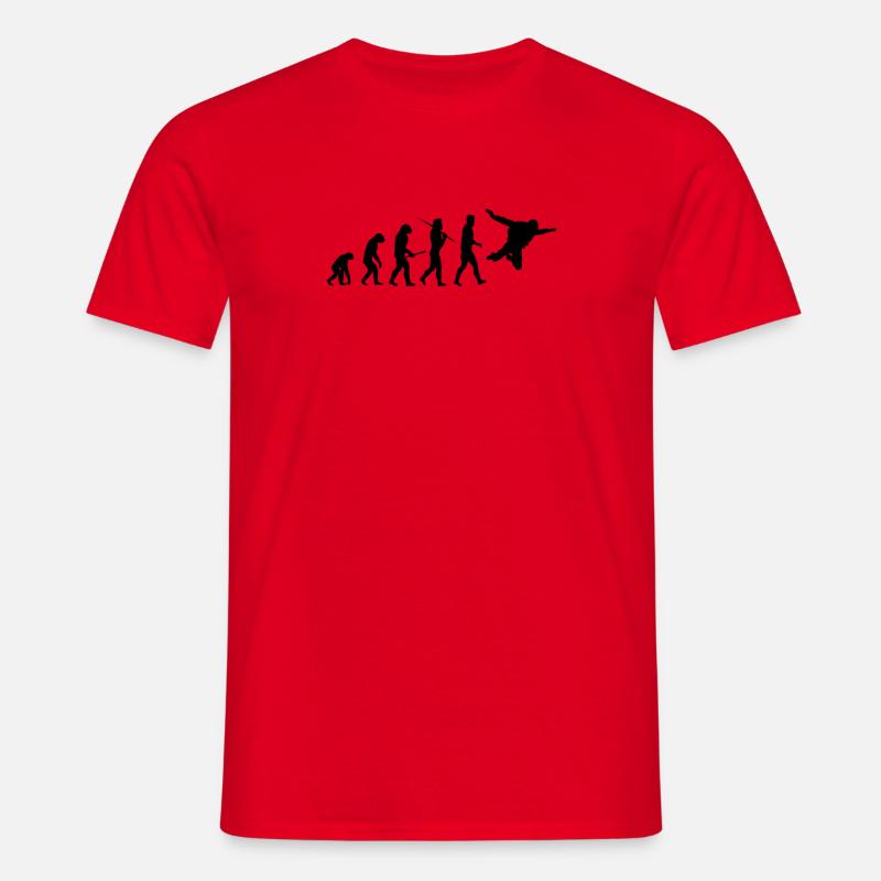 Human Evolution Parachuting Fallschirm Geschenk - Männer T-Shirt - Rot