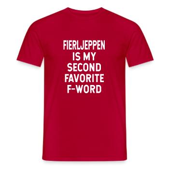 Fierljeppen T-Shirt - Second Favorite F-Word - Men's T-Shirt - red - Front - AI Model Male 178 dark (178cm)