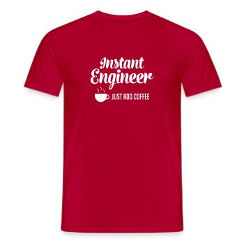 Ingenieur T-Shirt - Ingenieurin - Kaffee - Spruch - Männer T-Shirt - Rot - Vorne - AI Model Male 178 dark (178cm)