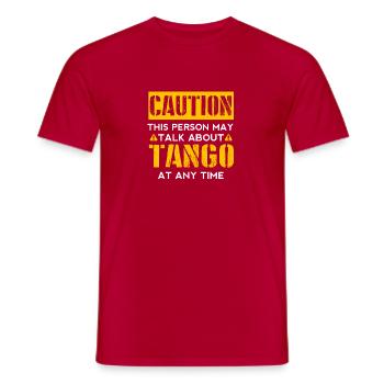 ATTENTION - Ventilateur Tango - T-shirt homme - rouge - Devant - AI Model Male 178 dark (178cm)